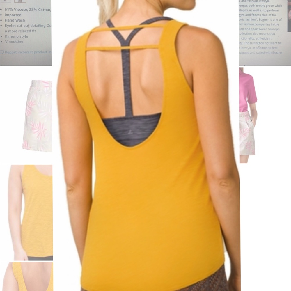 NWT PrAna Maloney Tank Top in Marigold